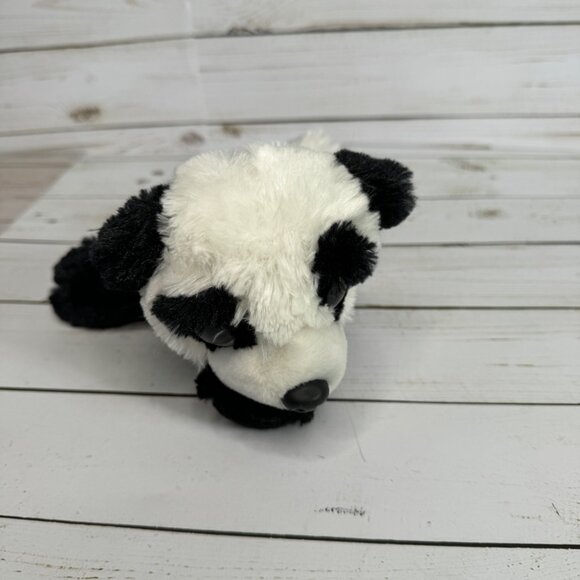 Aurora World Realistic Panda 10" Plush Stuffed Animal Black White Laying Down - Picture 2 of 7
